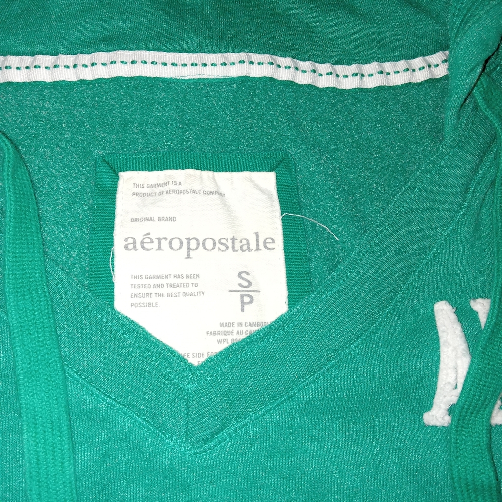 Aeropostale Green Pullover Hoodie sz small - Picture 3 of 9
